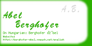 abel berghofer business card